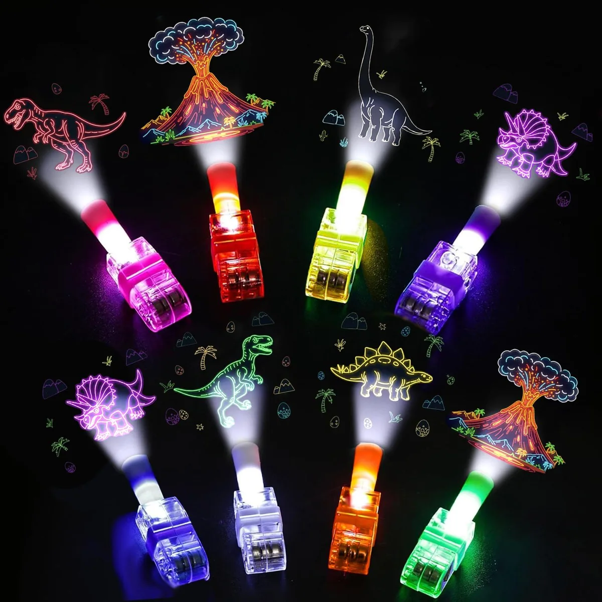 DNBeffulgent DNBeffulgent 42pcs Dinosaur LED Finger Lights Electronics for Kids — product photo