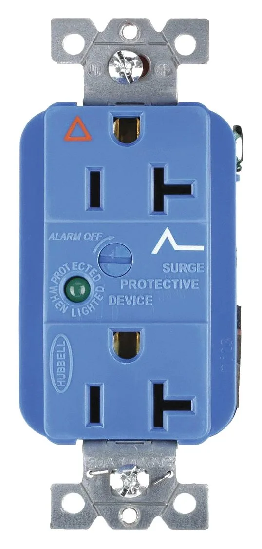 Hubbell Incorporated Hubbell Incorporated IG5362SA 20A 125V Decorator Duplex Receptacle Blue — product photo