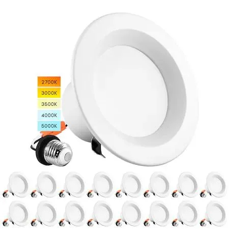 Luxrite Luxrite LR23791 16PK 4" LED Recessed Lighting 5 CCT 2700K-5000K — product photo