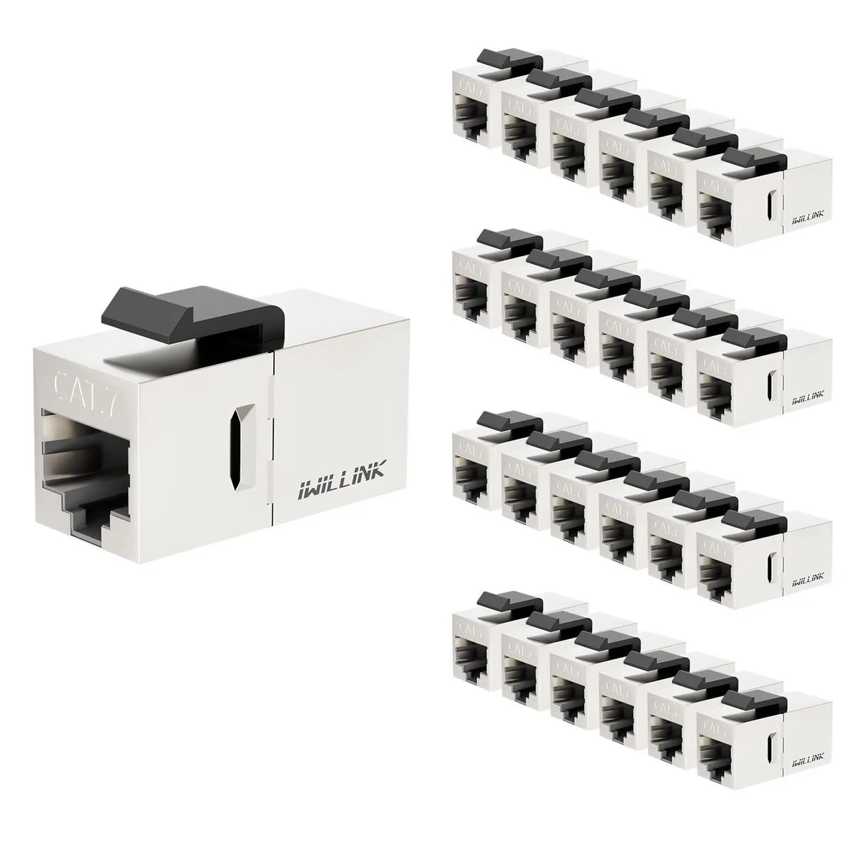  Zebra YUNXI-UK-C6C7-S-FT 25-Pack Cat7 Shielded Keystone Coupler — product photo