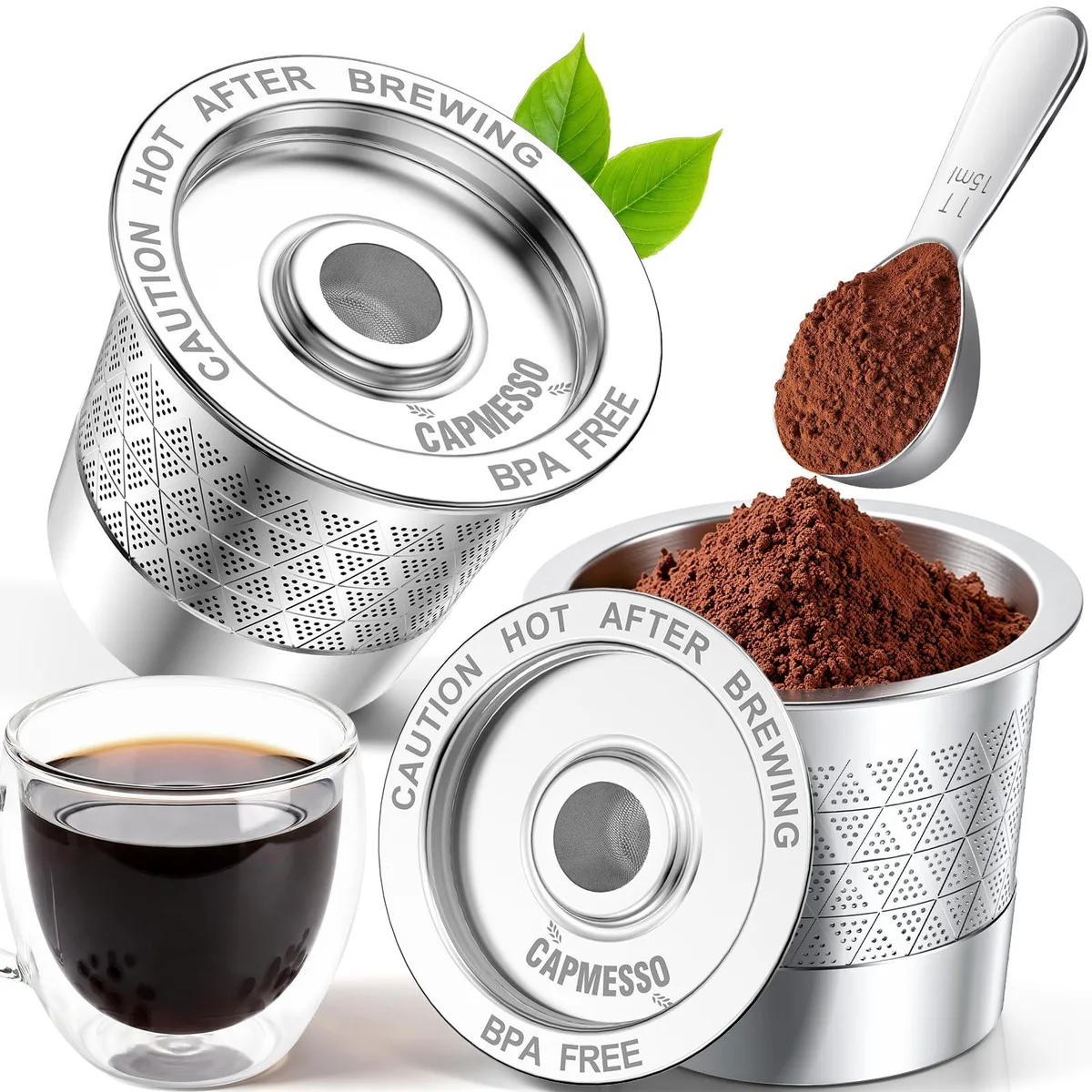  Reusable K Cups for Keurig 1.0 Dual-Mesh Stainless Steel Filters - Replacement (2 Pack) — product photo