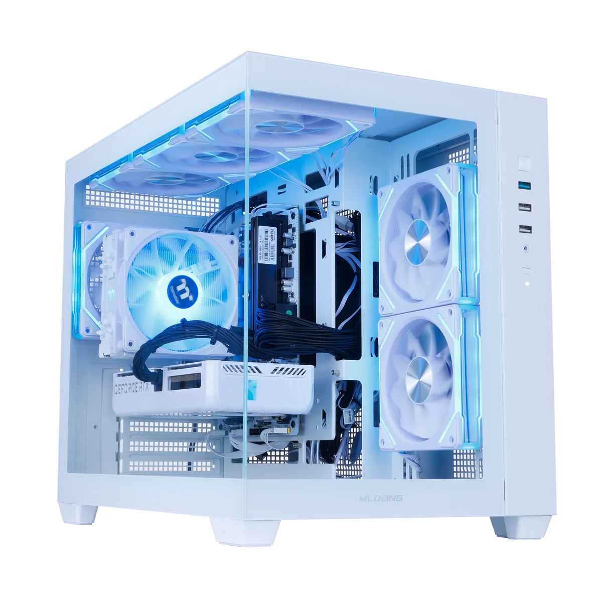 MLOONG MLOONG 5500 5060 Gaming PC Ryzen 7 8700F RTX 5060 Ti 32GB DDR5 1TB White — product photo