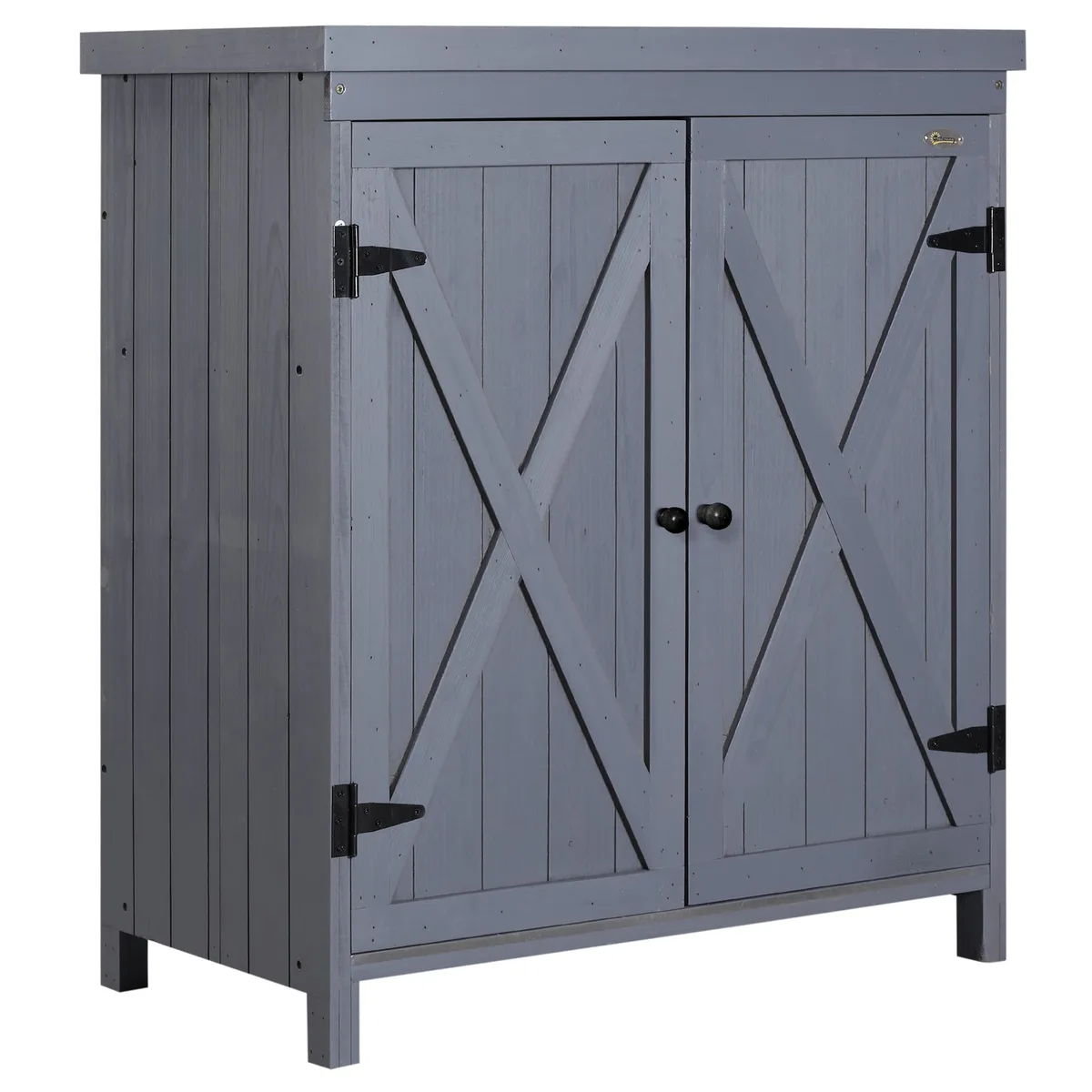 tuphen tuphen Garden Storage Cabinet Grey 31.5" W x 17.75" D x 36.25" H decorative shelving — product photo