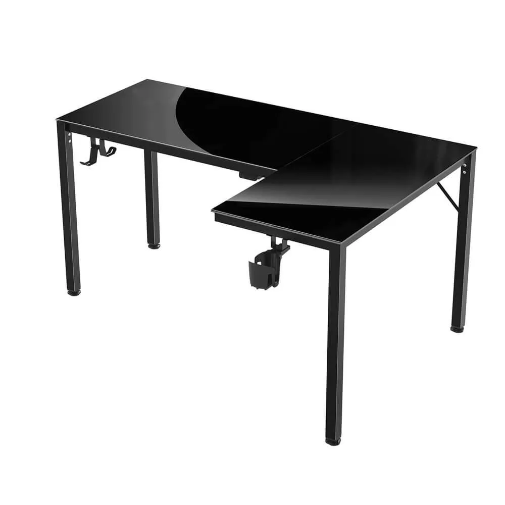 Eureka Ergonomic Eureka Ergonomic ERK-GD-L60R-B-US 60" x 40.25" L-Shape Glass Gaming Desk 30" H 155 lb office furniture — product photo