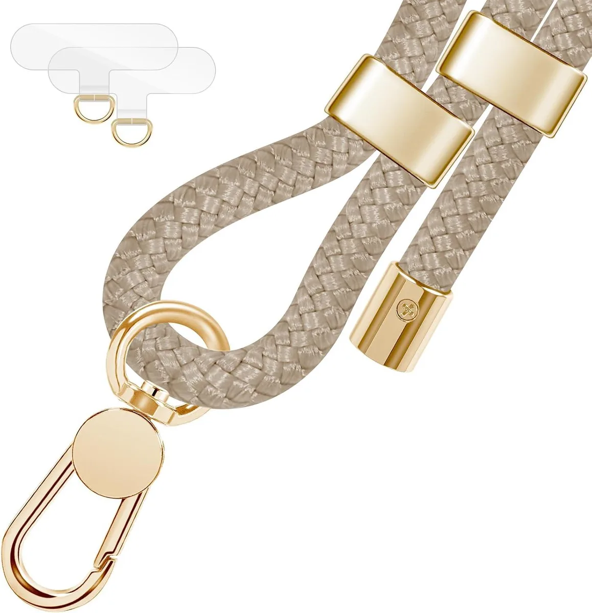 MCHOSE MCHOSE Crossbody Lanyard &amp; Wrist Strap with 2 Patches Khaki 31.5 inch — product photo
