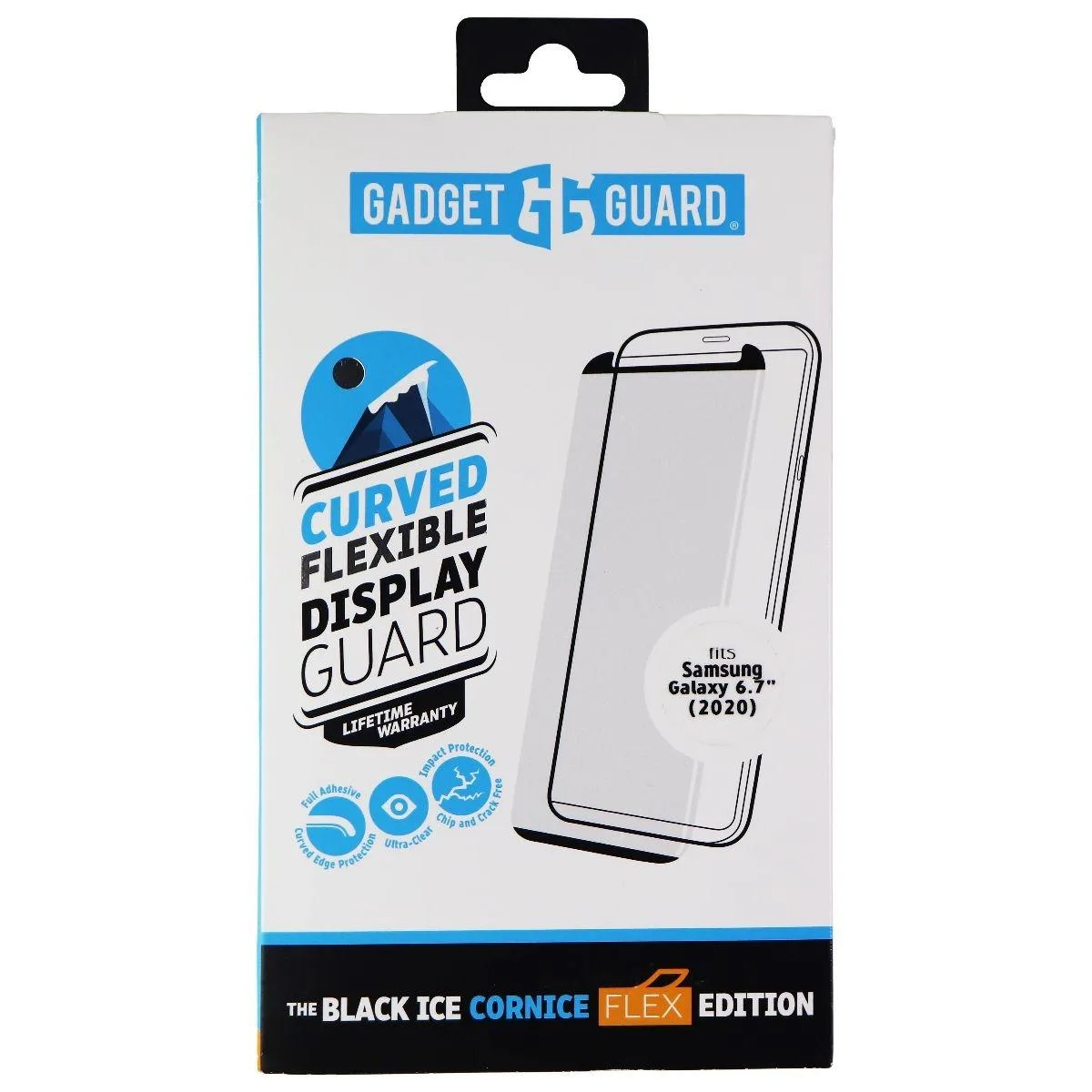 Invisible Gadget Guard Invisible Gadget Guard Black Ice Cornice Flex Tempered Glass Cover for Galaxy S20+ Clear — product photo