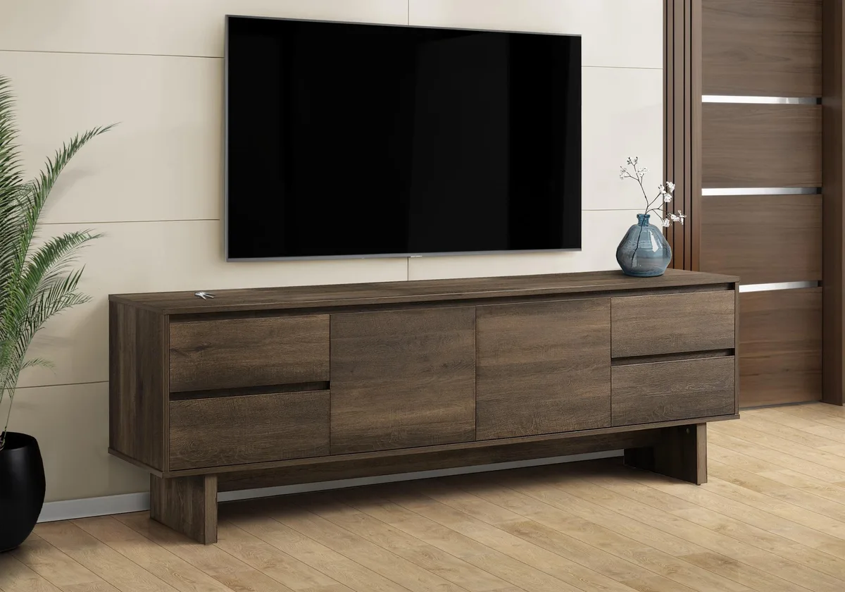 tuphen tuphen 72 Inch TV Stand Brown Laminate Home Entertainment — product photo