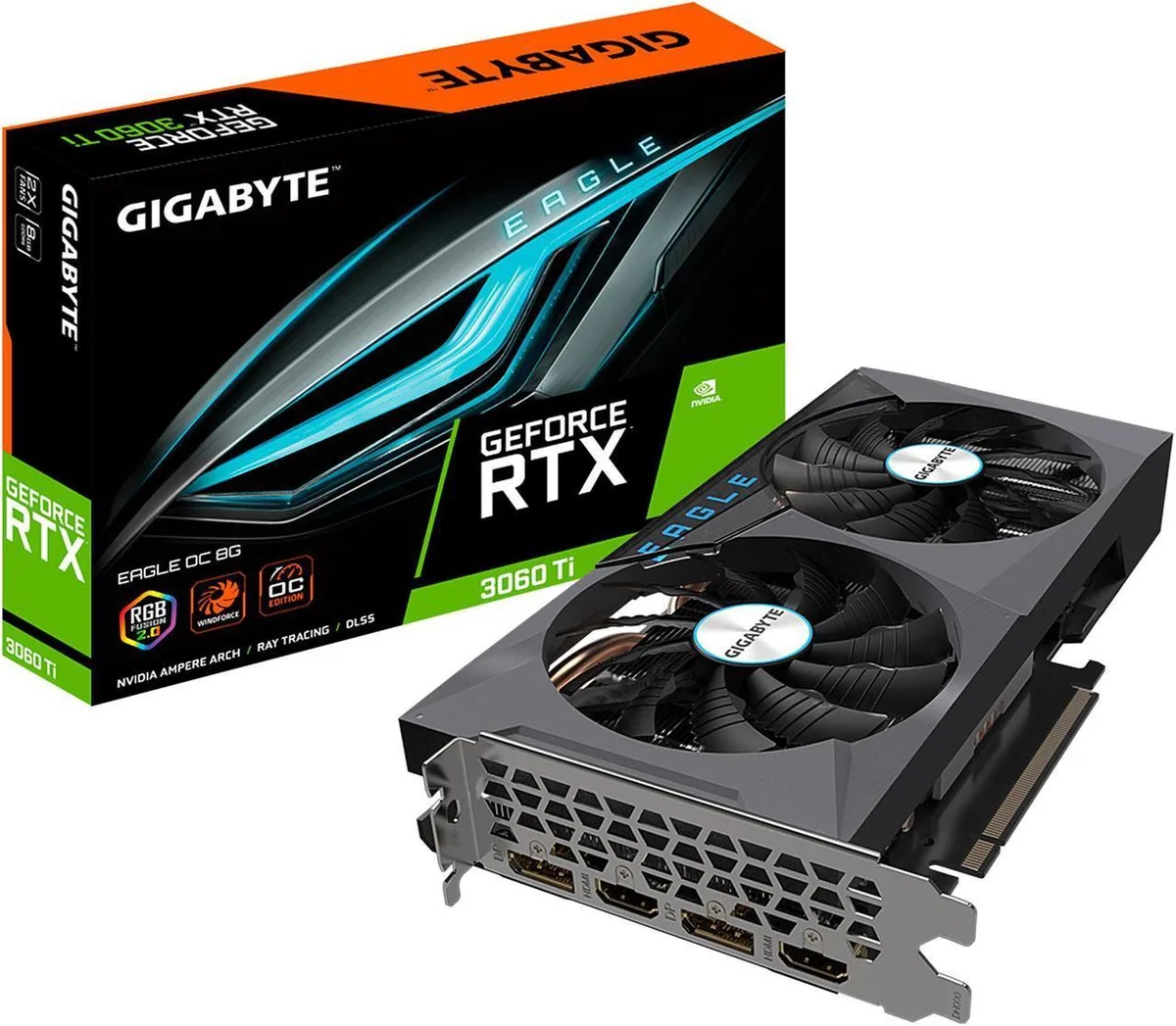 GIGABYTE GIGABYTE Eagle OC GeForce RTX 3060 Ti 8GB GDDR6 graphics card — product photo
