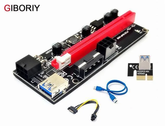 LORDWORLD LORDWORLD 009S PCI-E Riser 1X to 16x USB 3.0 60cm SATA 15pin Dual 6Pin — product photo