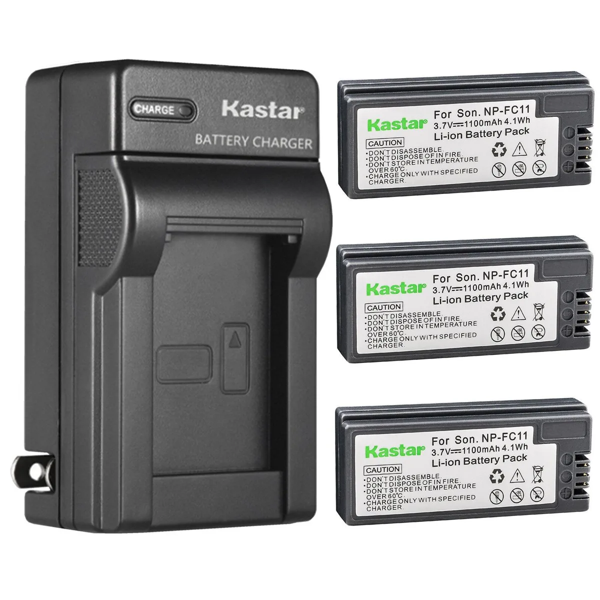 Kastar Kastar 3-Pack NP-FC11 Battery &amp; AC Wall Charger — product photo