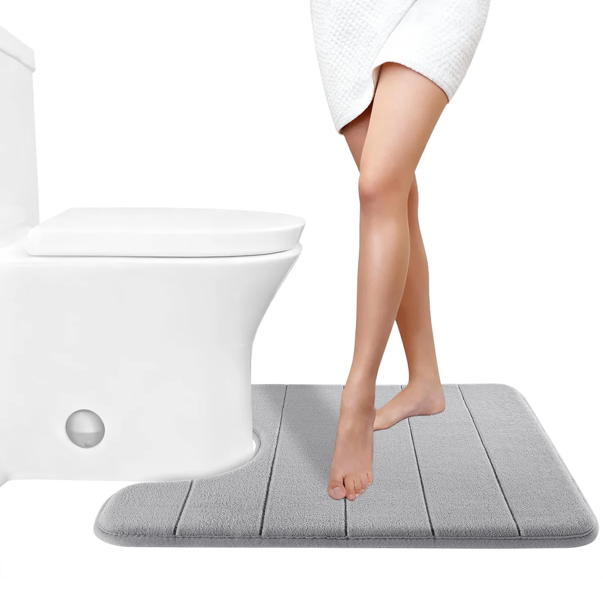  Safavieh 8541785102 Yimobra U-Shaped Bath Mat 24x20 Inches Grey — product photo