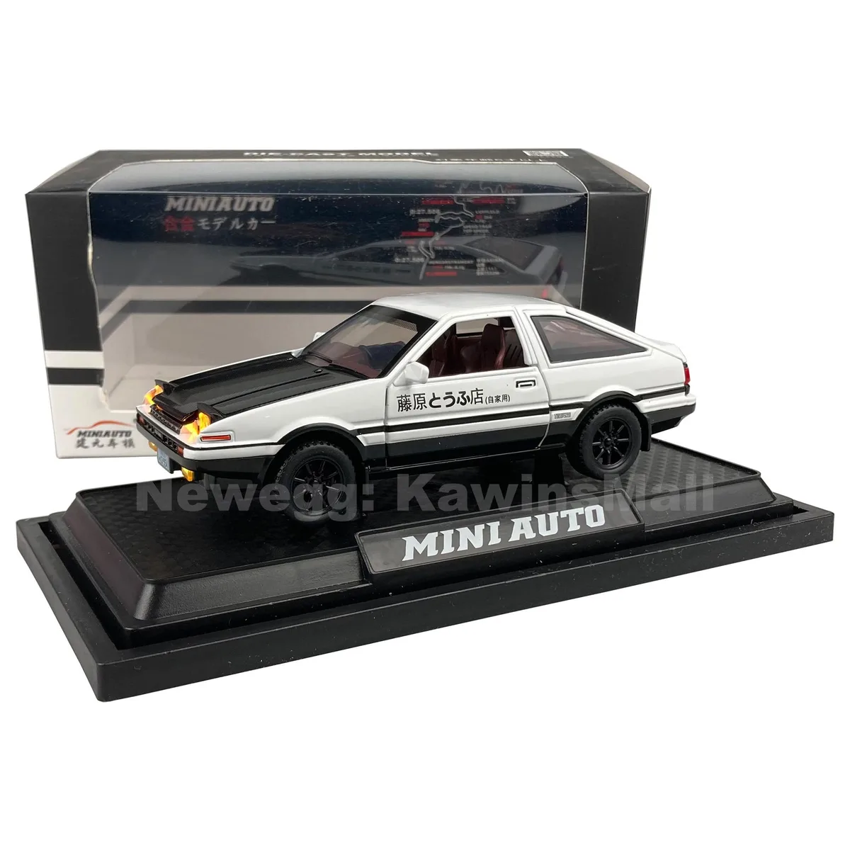 MiniAuto MiniAuto Initial D Trueno AE86 1:28 Diecast Car Black White — product photo