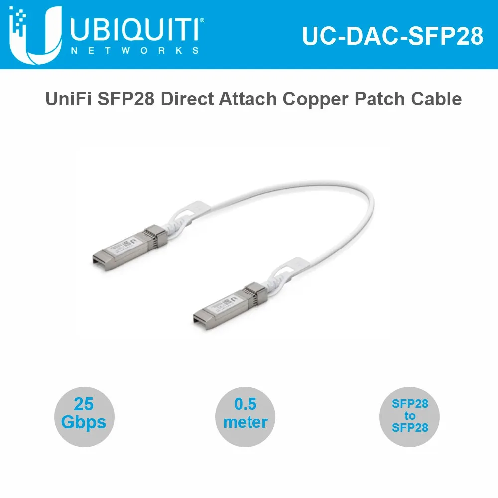 Ubiquiti Networks Ubiquiti Networks UC-DAC-SFP28 fibre optic cable SFP28 25Gbps 0.5m — product photo
