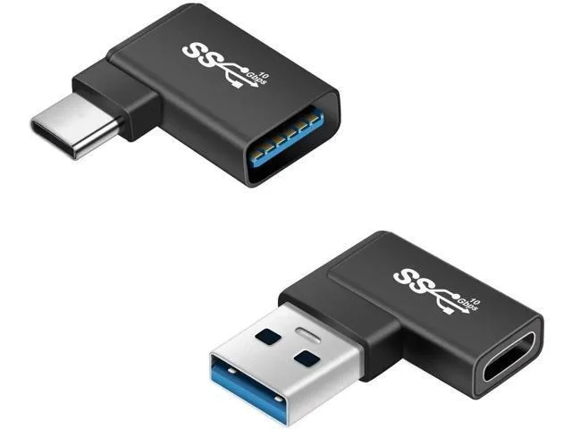 LORDWORLD LORDWORLD 90° USB-A 3.0 to USB-C 10 Gbps Adapter 2-Pack — product photo