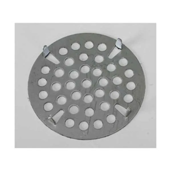Round silver stainless steel strainer with perforated surface