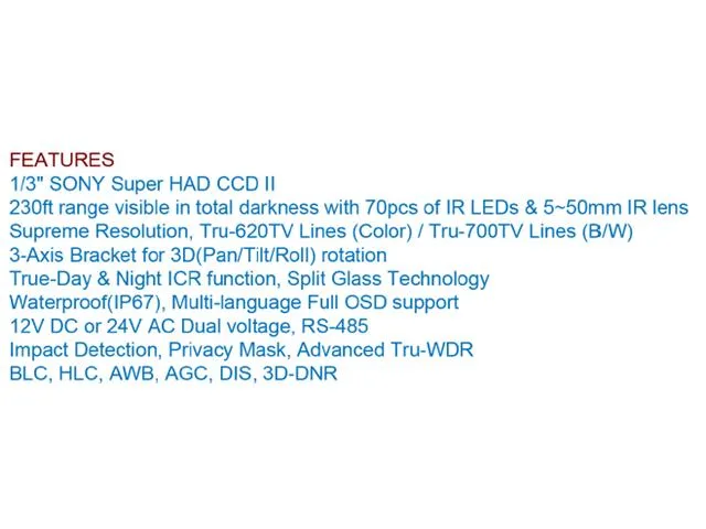 Bluecctv Bluecctv CS-620SIS550D2 analog camera — product photo