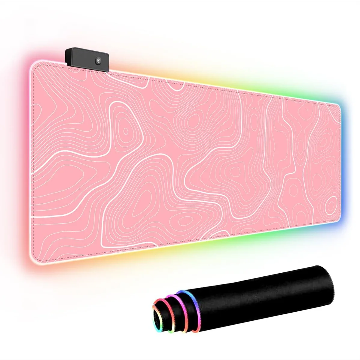 KEHIPI KEHIPI Pink RGB Mouse Pad 31.5 x 11.8 in — product photo