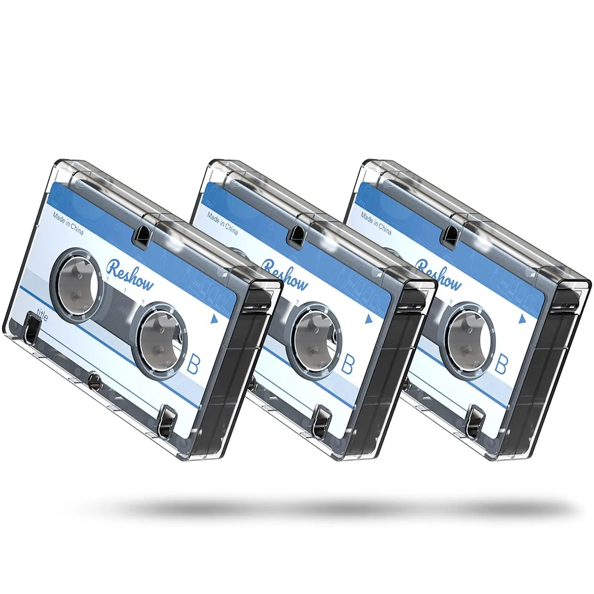  Reshow RE-GMC0010BLU-MC Microcassette Tape 3 Pack 60 Min — product photo