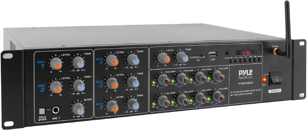 Pyle Pyle 8-Channel Bluetooth Power Amplifier 4000W Pro Sound — product photo