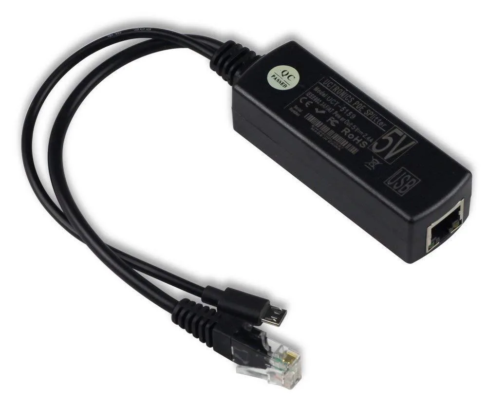 KEHIPI KEHIPI U5159 PoE Splitter 48V to 5V 2.4A Micro USB Powerline Networking — product photo