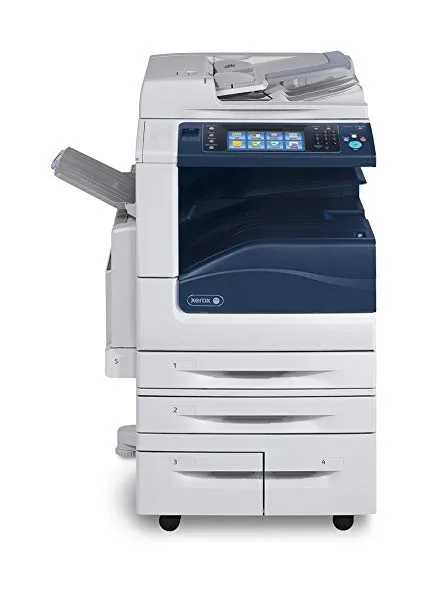 Large office multifunction laser printer in white and grey finish