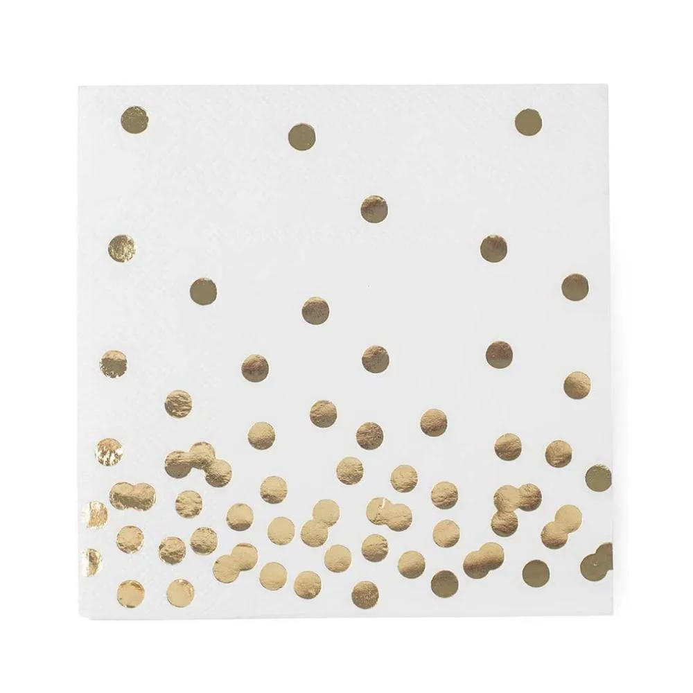 Altatac Altatac Gold Foil Polka Dot Napkins 50 Pack — product photo