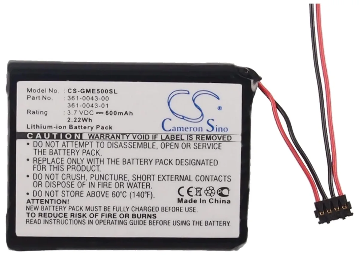 Cameron Sino 600mAh 3.7V battery for Garmin Edge 200 205 500 520 820 Explore 820 — product photo