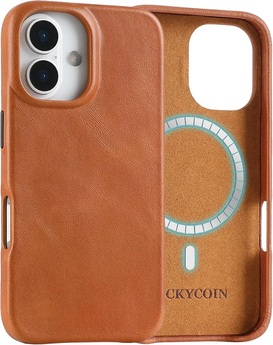 Transcend Transcend Full Grain Leather MagSafe Case iPhone 16 Brown — product photo