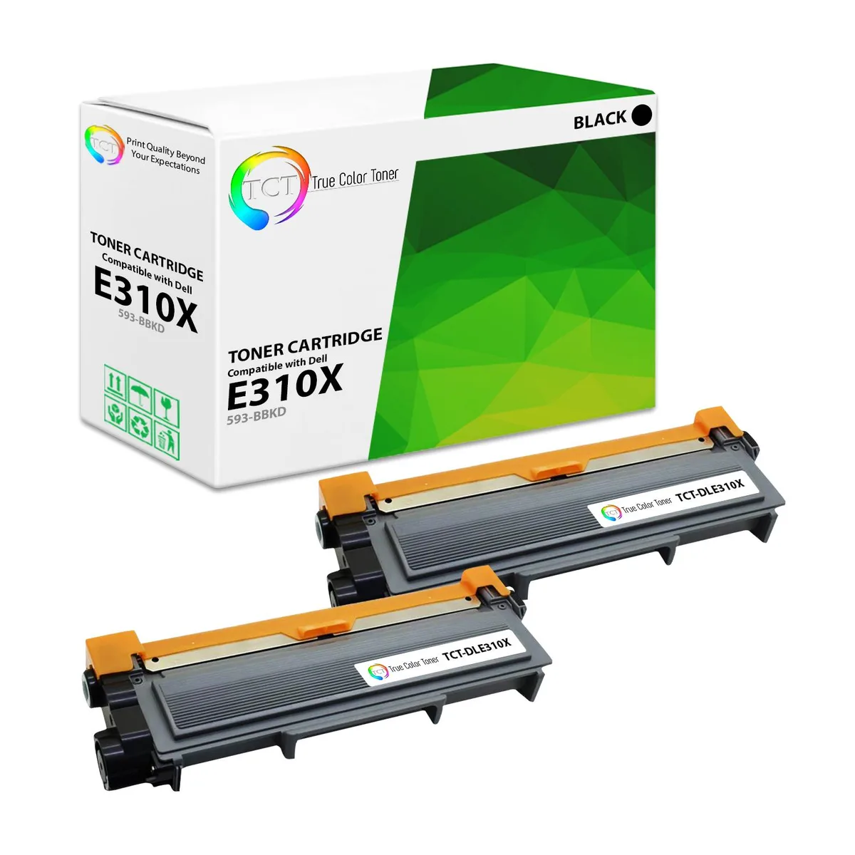 True Color Toner True Color Toner E310X Black Toner Cartridge 2 Pack 2600 Pages — product photo