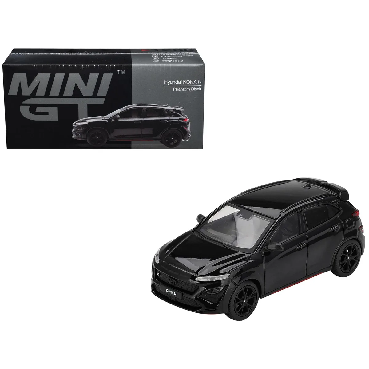 True True Hyundai Kona N Phantom Black Limited Edition 1/64 Diecast Model Car — product photo