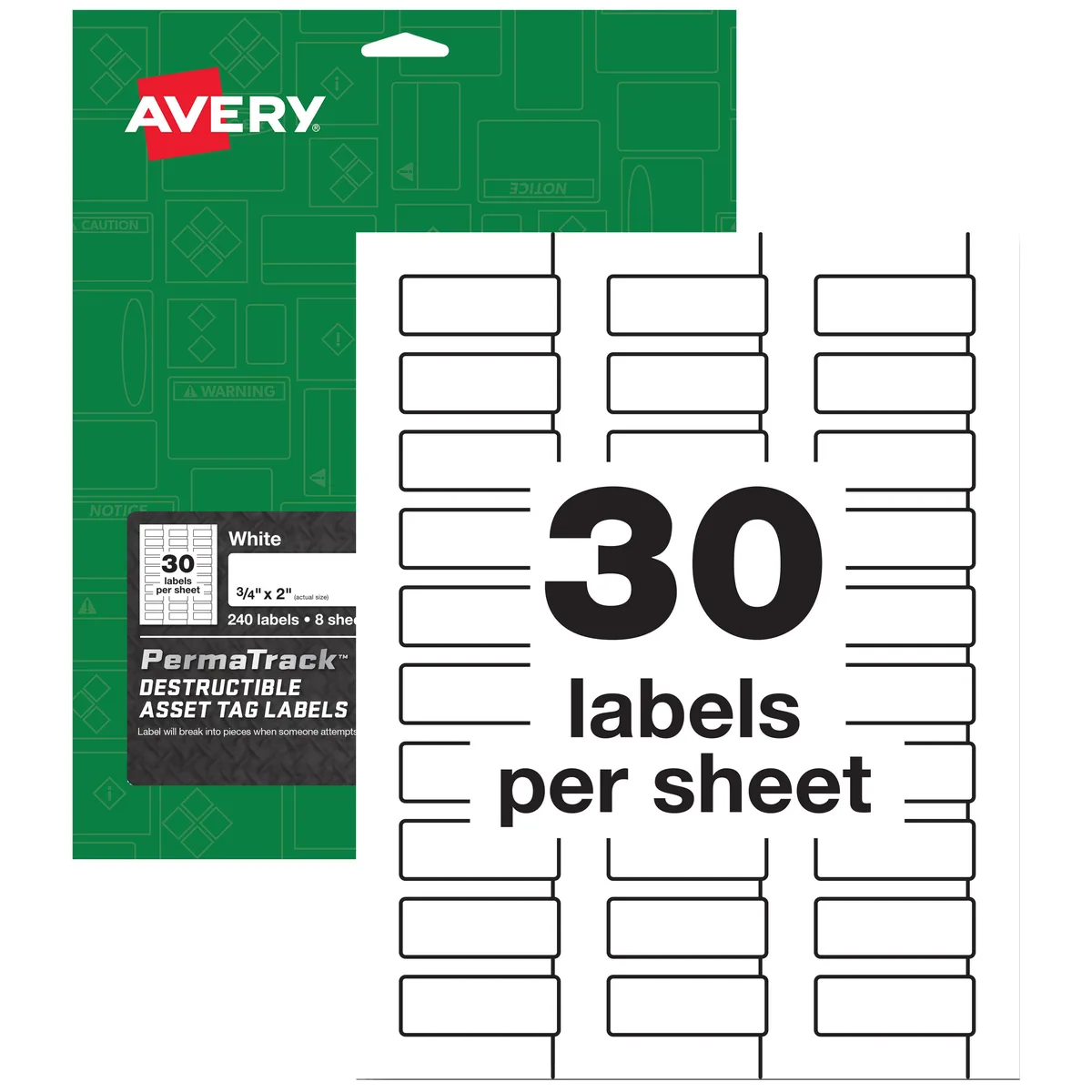 Avery Avery 60531 Destructible Asset Tag Labels .75 x 2 240 labels — product photo