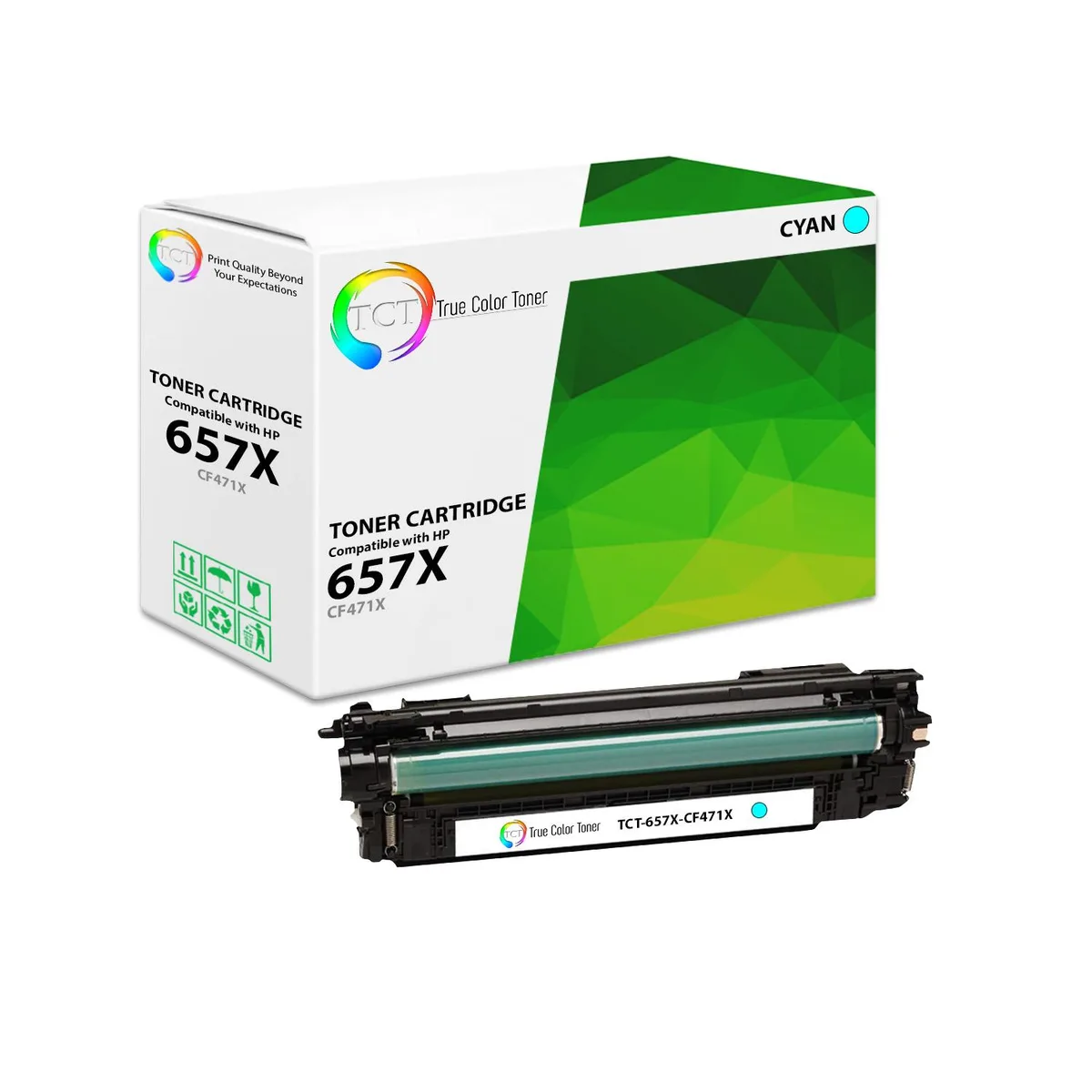 True Color Toner True Color Toner 657X CF471X Cyan High Yield Toner Cartridge 23000 Pages — product photo