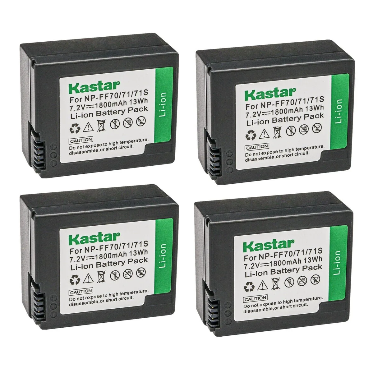 Kastar Kastar NP-FF70 4-pack camera battery 13 Wh 7.2 V 1800 mAh — product photo