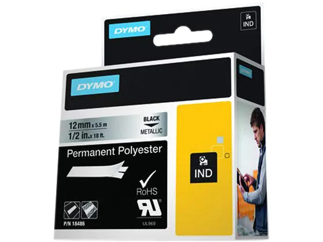 Sanford Sanford 18486 pos accessory .50" x 18 ft metallized polyester tape black on metallic — product photo