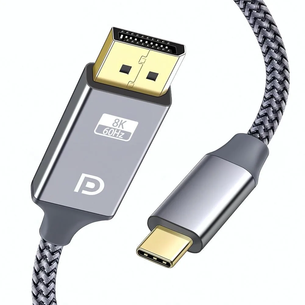 Corn Electronics Corn Electronics USB C to DisplayPort 1.4 Cable 6ft 32.4Gbps 8K@60Hz Grey — product photo