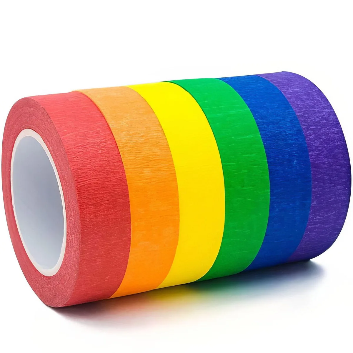 JIMROLA Colored Masking Tape 6 Rolls .6" x 14.3yd 252ft — product photo