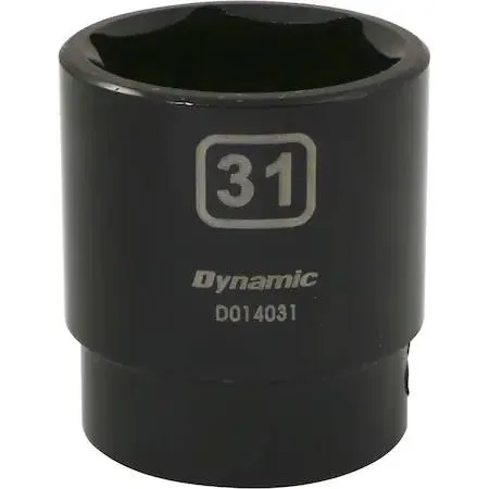 Dynamic 31mm 1/2 inch drive 6-point socket black phosphate finish