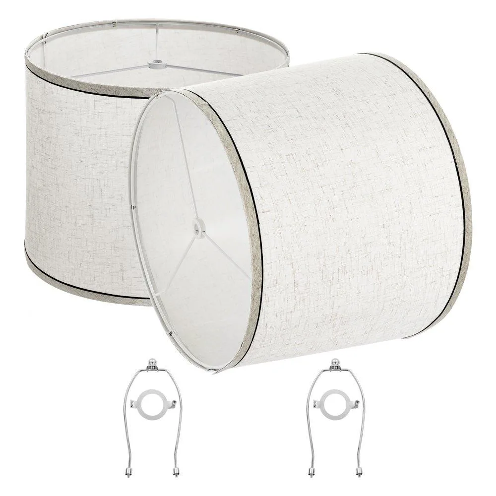 VEVOR VEVOR Lamp Shade 2 Set 11x13x10 in Spider Fitter Light Linen Black Edge — product photo