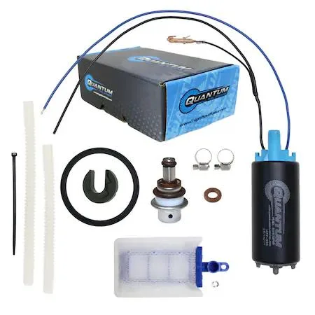 Transparent cylindrical in-tank fuel pump with regulator attached