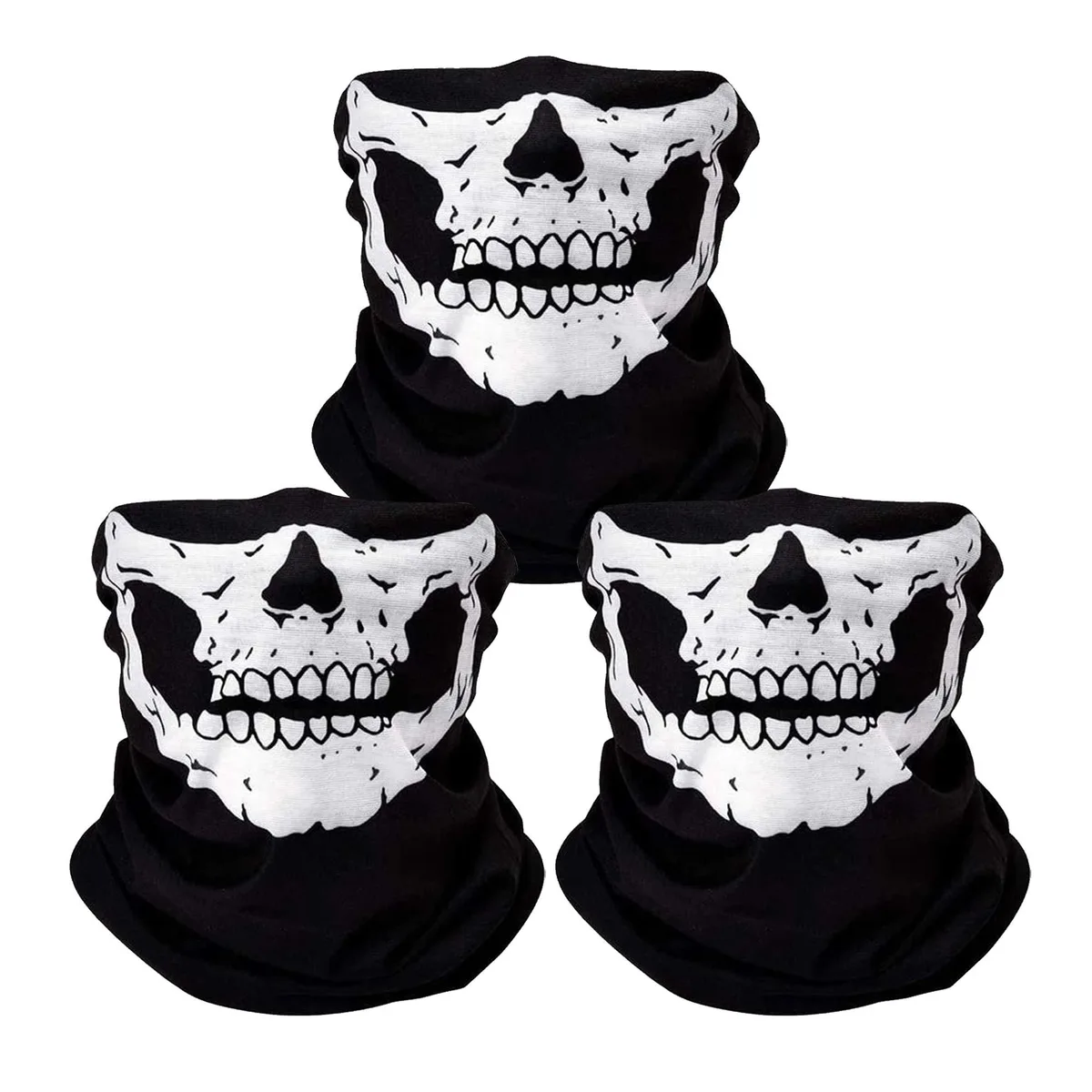  ZKSM Seamless Balaclava Face Mask White 3Pcs — product photo