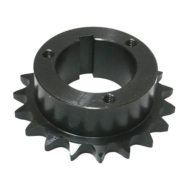 Tsubaki 60Q20 steel sprocket, 20 teeth, black oxide finish, single strand, hub one side