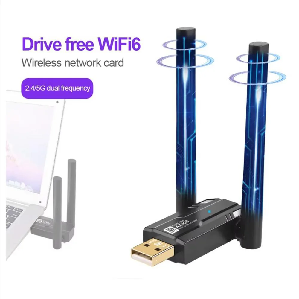 IHDAPP IHDAPP AX900 Wi-Fi 6 USB Wi-Fi adapter 5dBi dual antennas — product photo