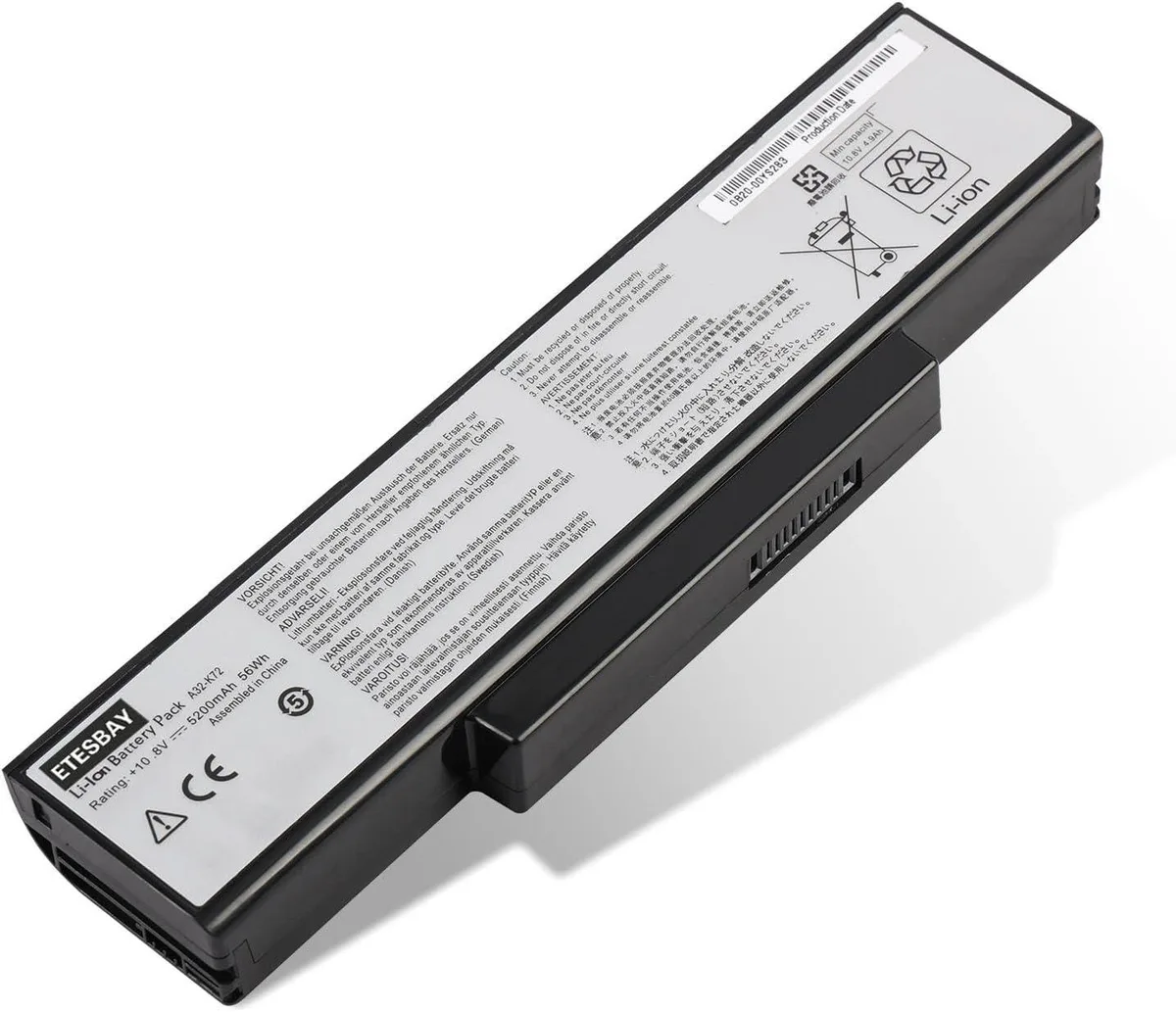 PISKEKAT PISKEKAT A32-K72 laptop battery 10.8V 5200mAh 56Wh — product photo