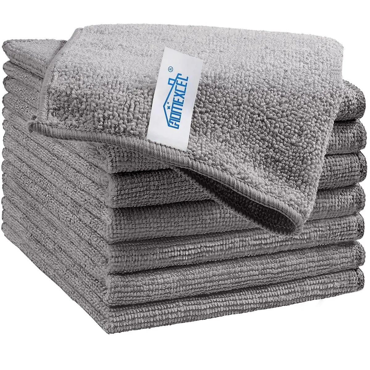 HOMEXCEL HXL399 Exterior Care 8PK Microfiber Cloth 11.5in Grey — product photo