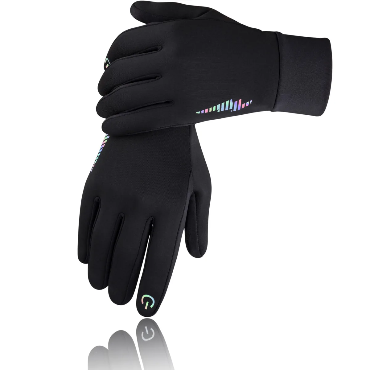  Vibe Kids Winter Gloves Touchscreen Water-Resistant Black Size 8 — product photo