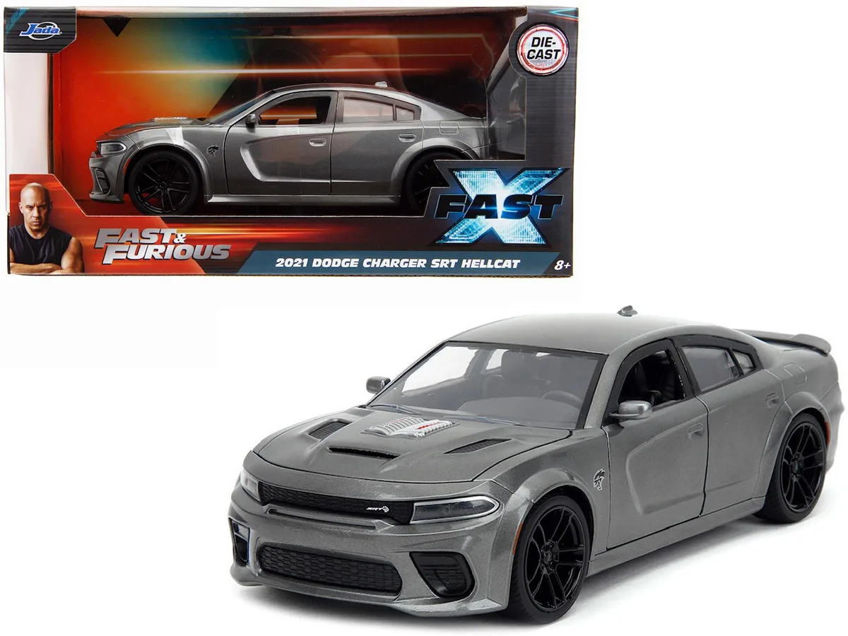 Jada Jada 2021 Dodge Charger SRT Hellcat Gray Metallic Fast X 1/24 Diecast Hobby Collectible — product photo