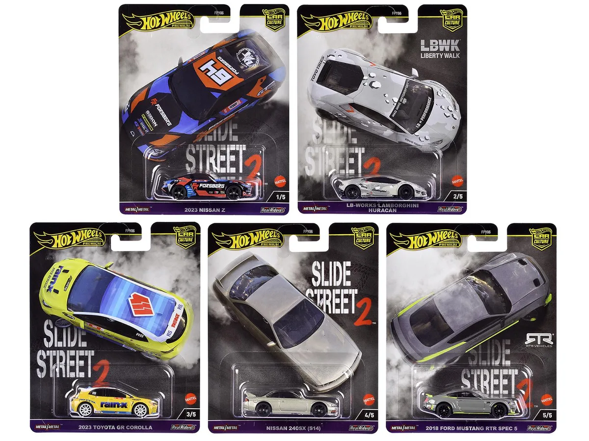 Hot Wheels Hot Wheels Car Culture 2024 Series H 5-Car Set Slide Street 2 — product photo