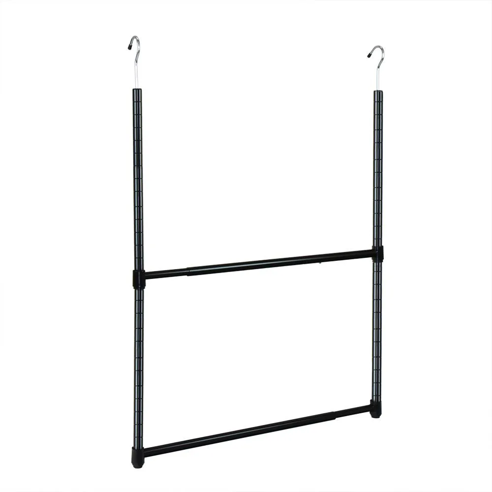 Oceanstar Design Oceanstar Design 2-Tier Portable Adjustable Closet Hanger Rod Black — product photo