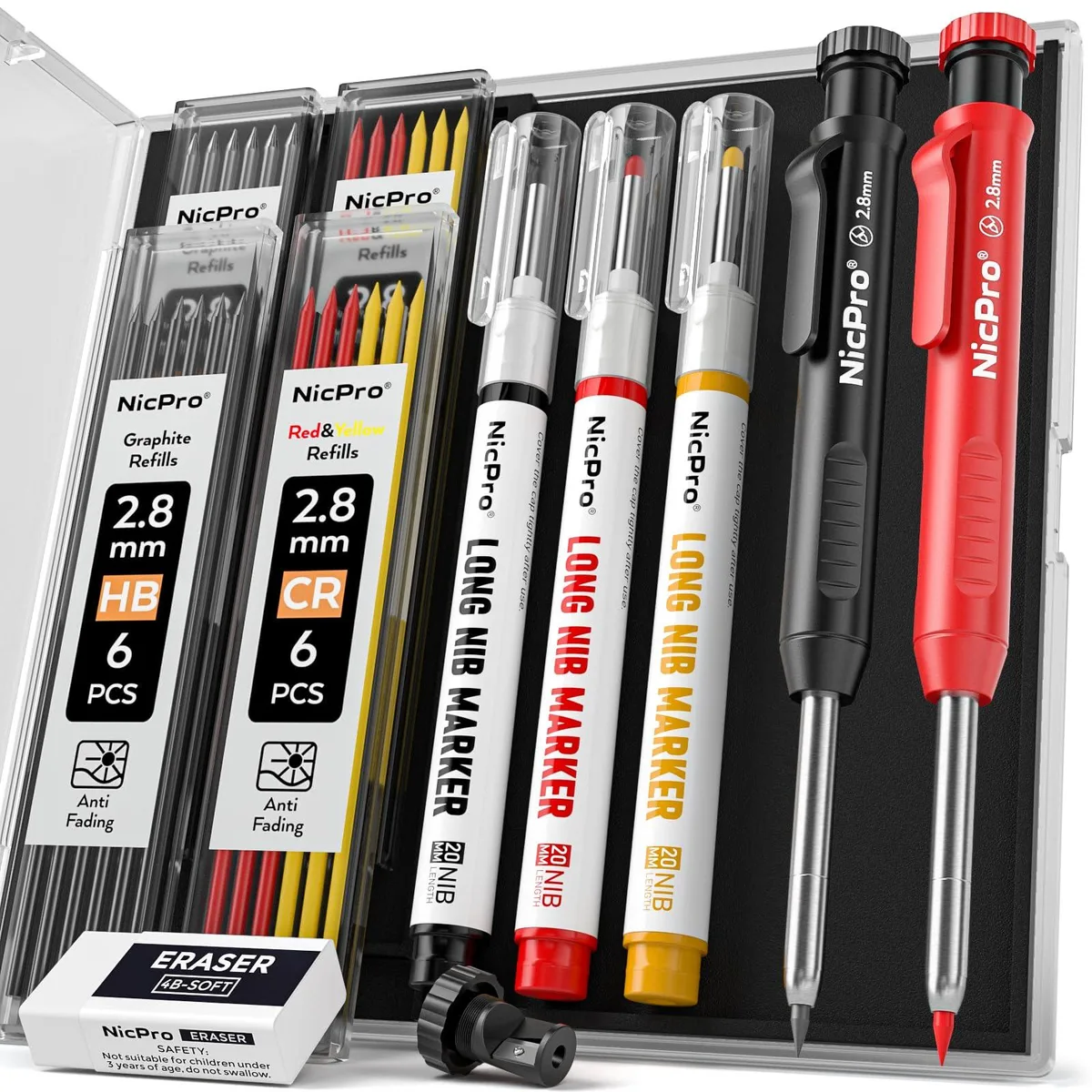 Logitech CP1000 Carpenter Pencil Set, 26 Refills, 45mm Tip, Blue — product photo