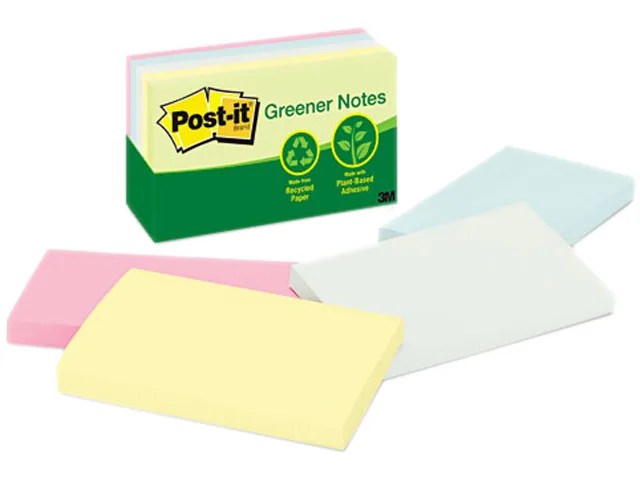 Post-it Post-it 655-RP-A Greener Notes 3 x 5 Pastel 5 Pads 100 Sheets — product photo